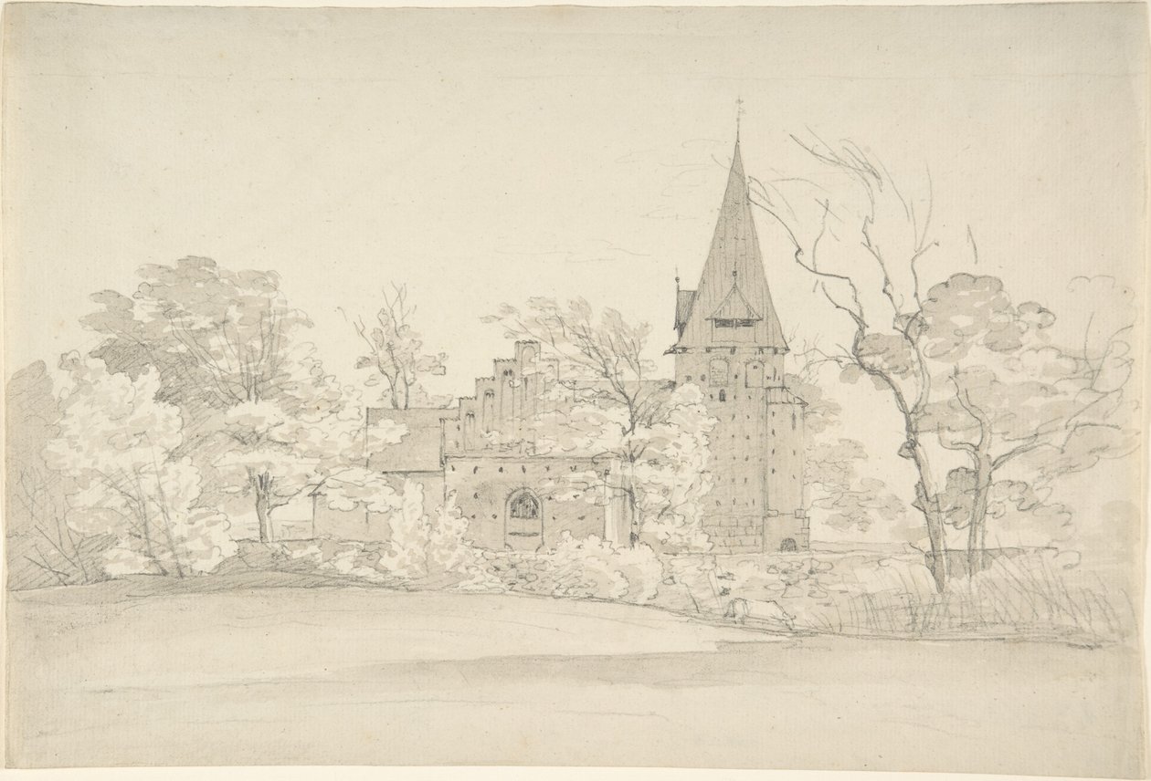 The Aller Church in Sønderjyllands Amt (Denmark), seen from the North by Johan Christian Dahl