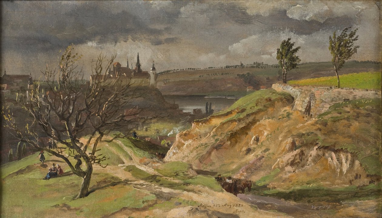 View of Meissen (Study) by Johan Christian Dahl