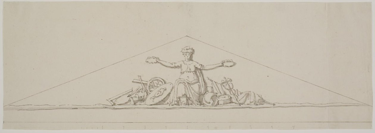 Draft for a Pediment, Symbolizing Prosperity by Johan Christoph Petzold