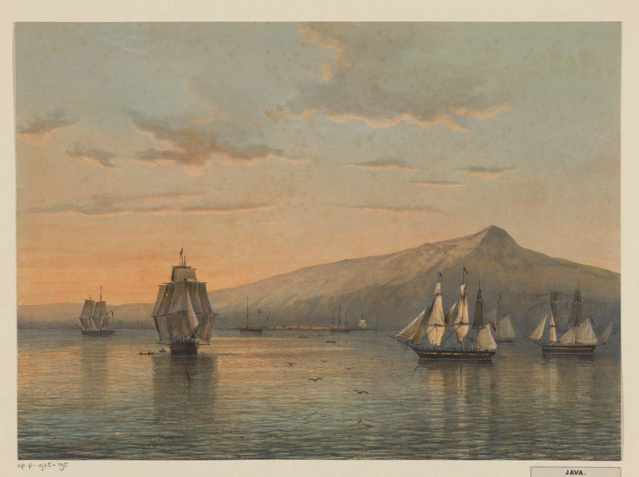 View of the Anchorage at Anjer on Java (Anjer, North Coast of Java, Bantam Residency) by Johan Conrad Greive