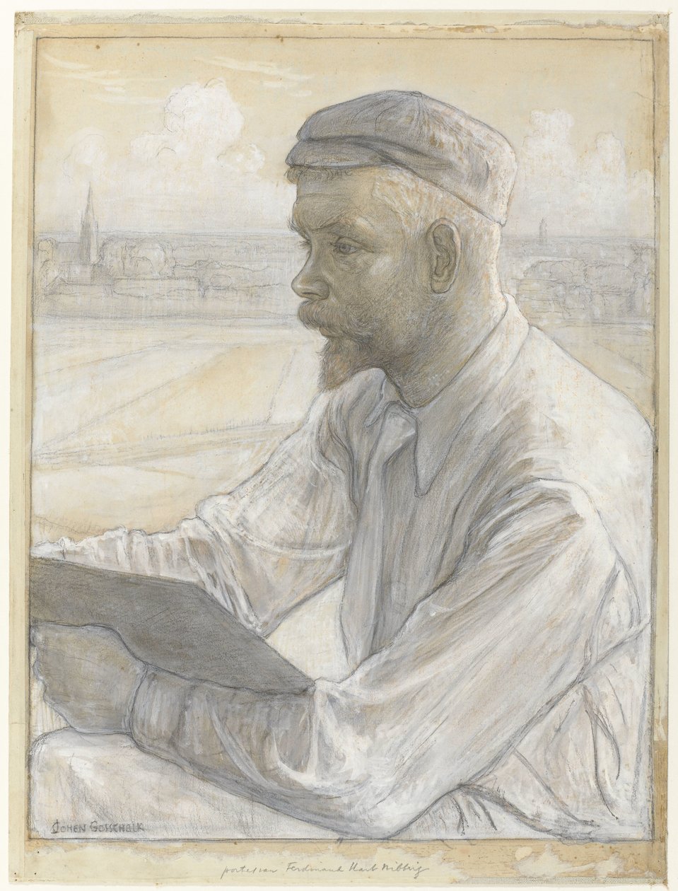 Portrait of the Painter Ferdinand Hart Nibbrig by Johan Henri Gustaaf Cohen Gosschalk
