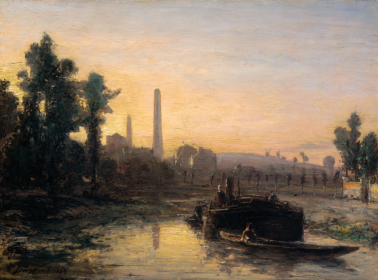 River View in France, Possibly near Pontoise by Johan Jongkind