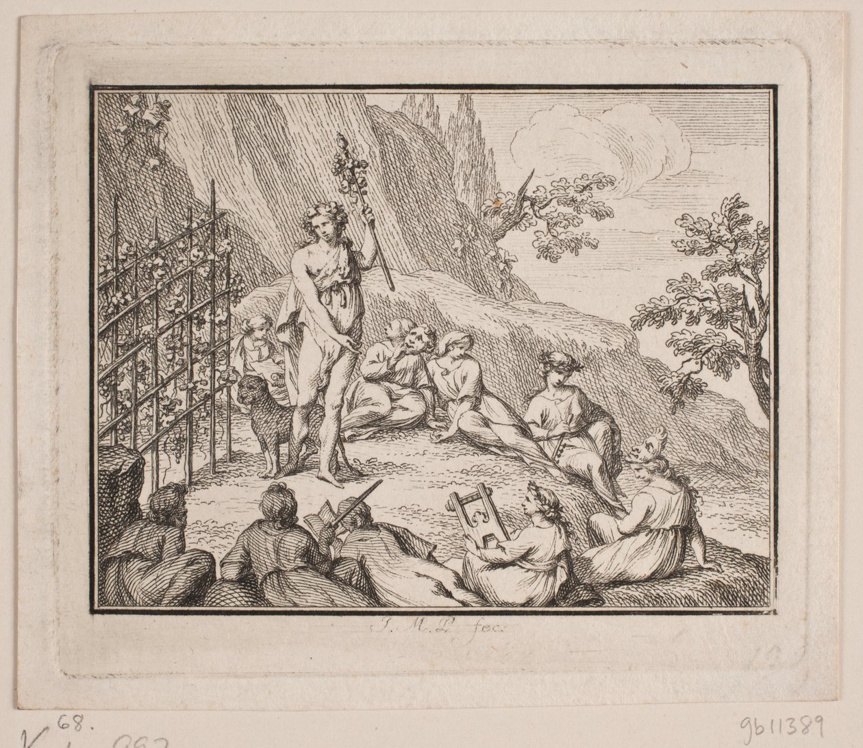 Vignette. Bacchus and the Muses by Johan Martin Preisler