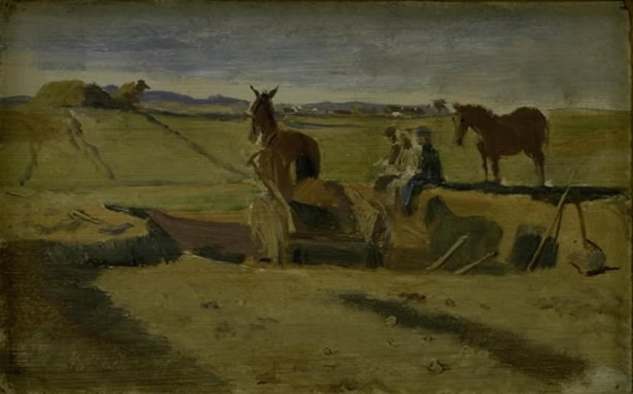 Mergling of Vallekilde Parsonage Field, with Hankehøj in the Background by Johan Thomas Lundbye