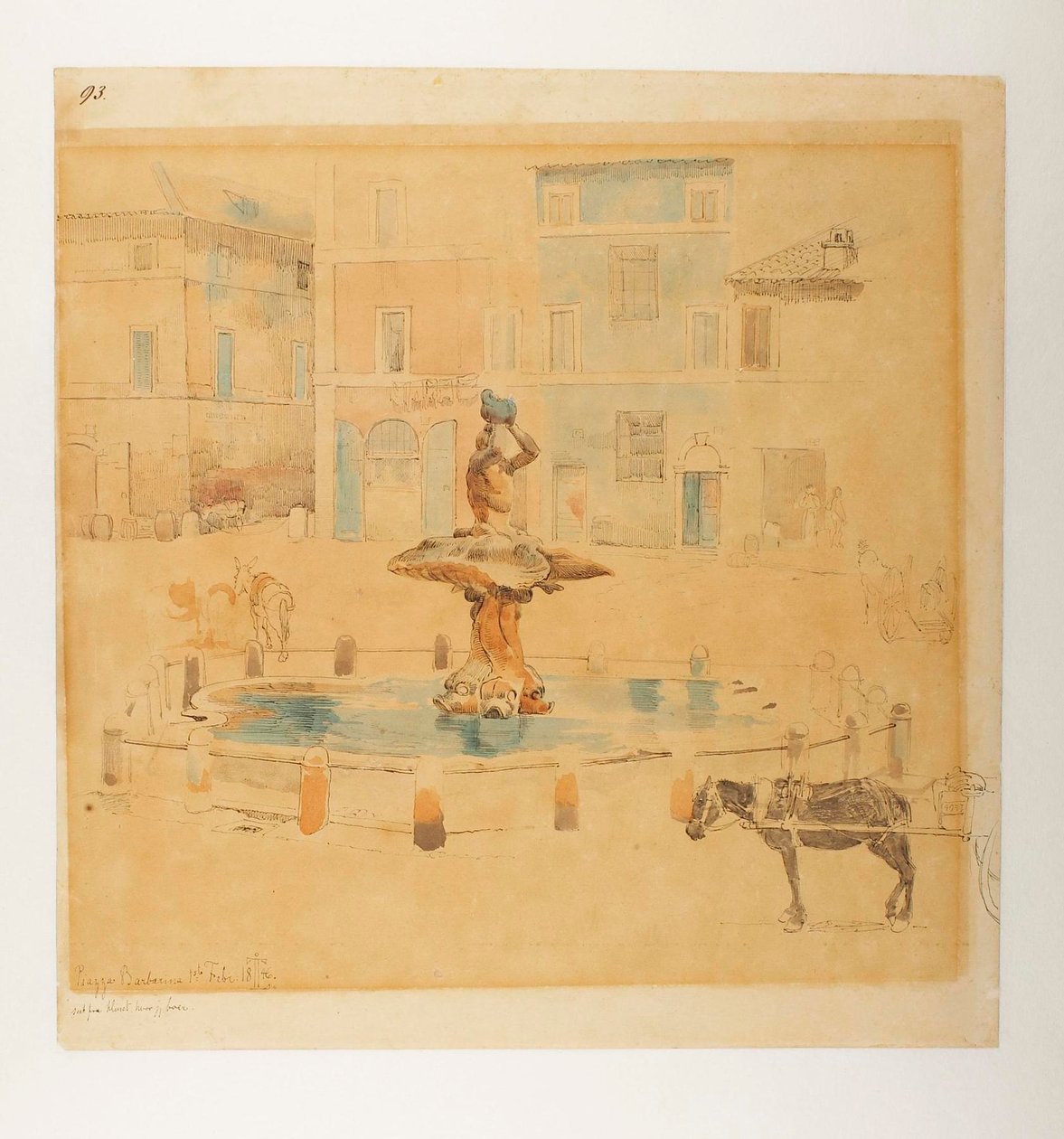 Piazza Barberini by Johan Thomas Lundbye