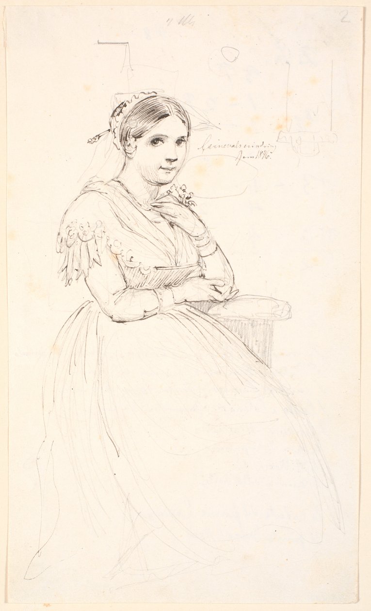Seated Italian Woman by Johan Thomas Lundbye