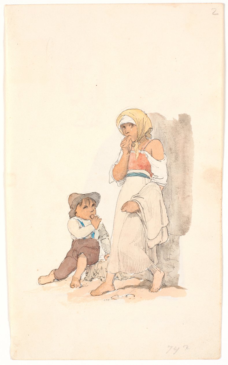 Beggar Children Gnawing on Bread by Johan Thomas Lundbye