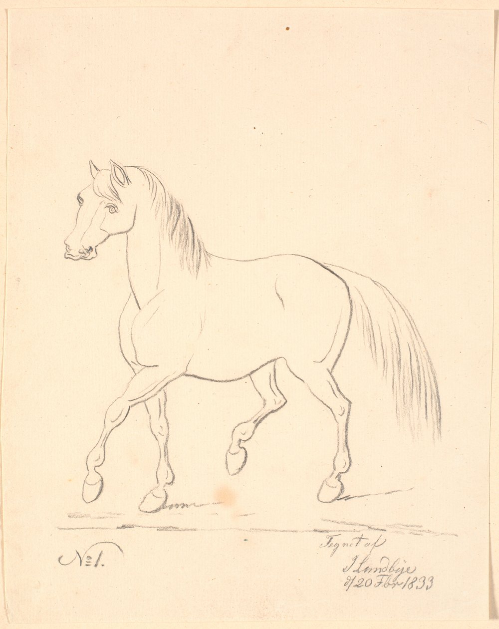 Trotting Horse, Facing Left by Johan Thomas Lundbye