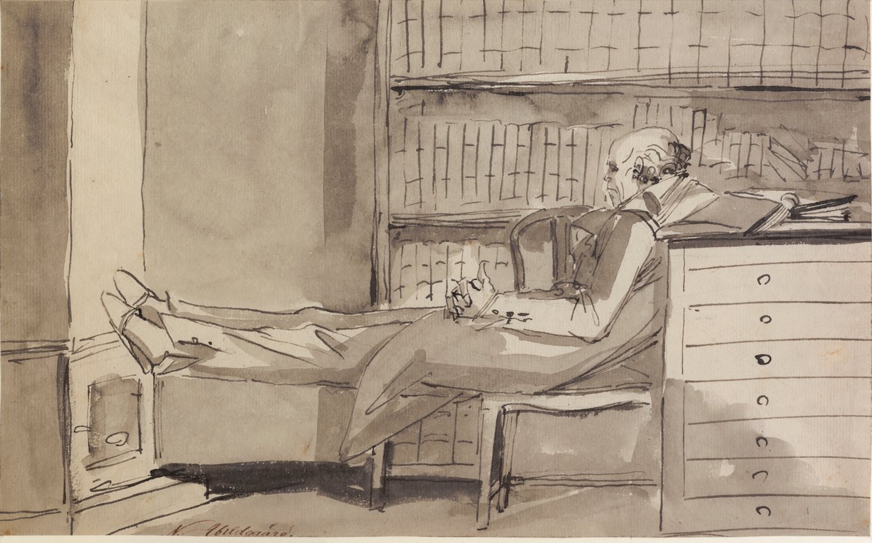 Abildgaard Warming His Feet by a Stove by Johan Tobias Sergel