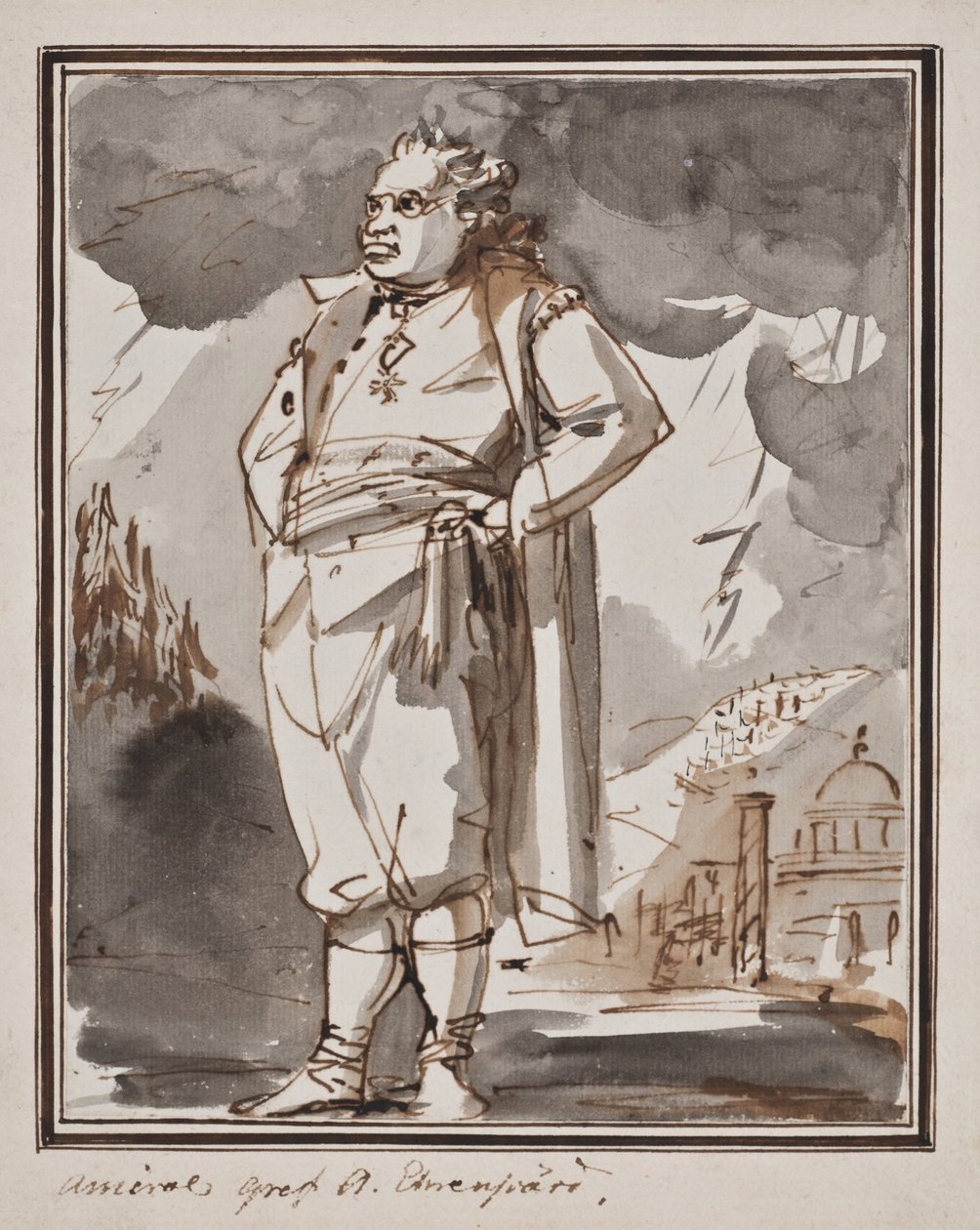 Carl August Ehrensvärd in Full Figure by Johan Tobias Sergel