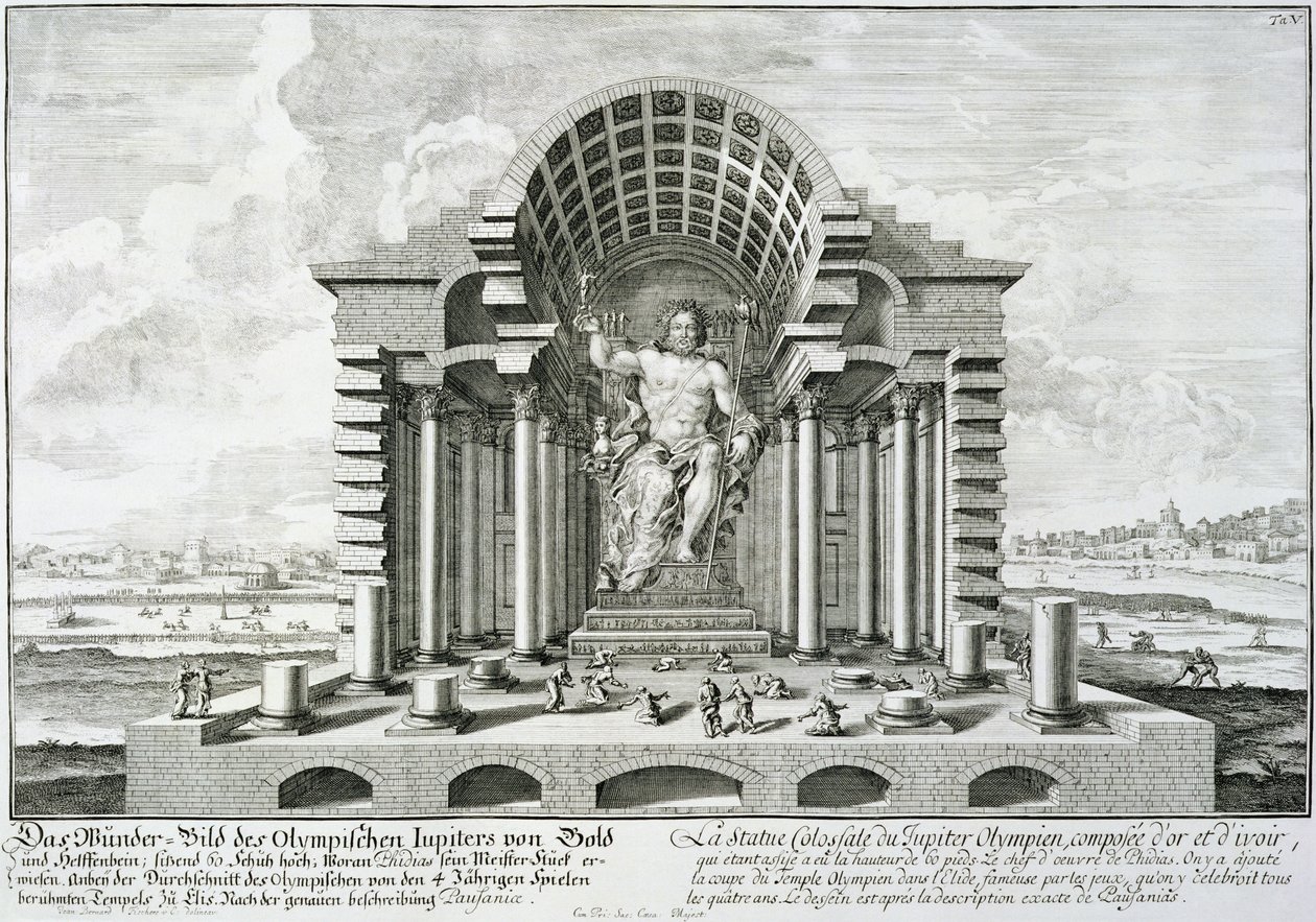 Statue of Olympian Zeus, Made by Phidias in Gold and Ivory, Drawn after Pausanias
