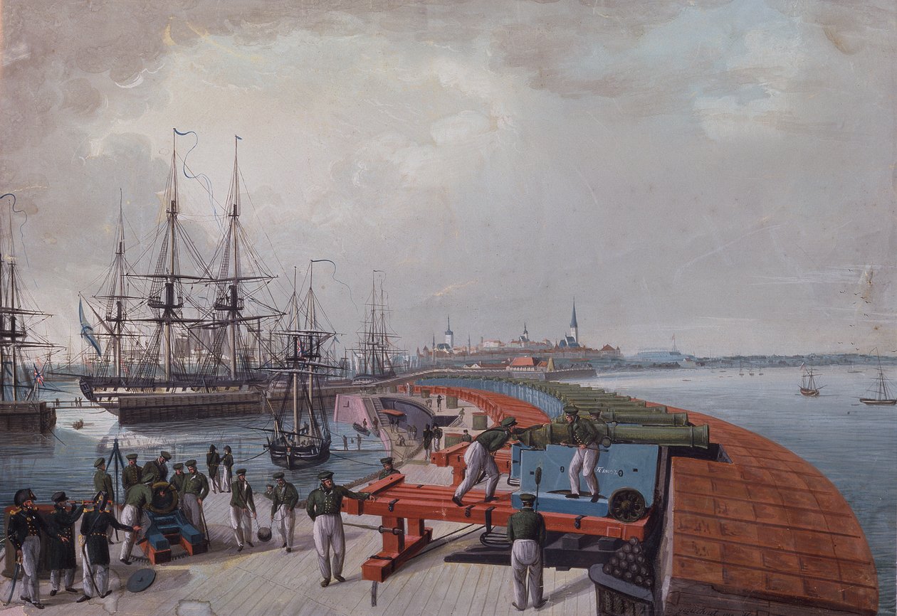 View of Revel, the Harbour and the Russian Coast Artillery by Johann Gau