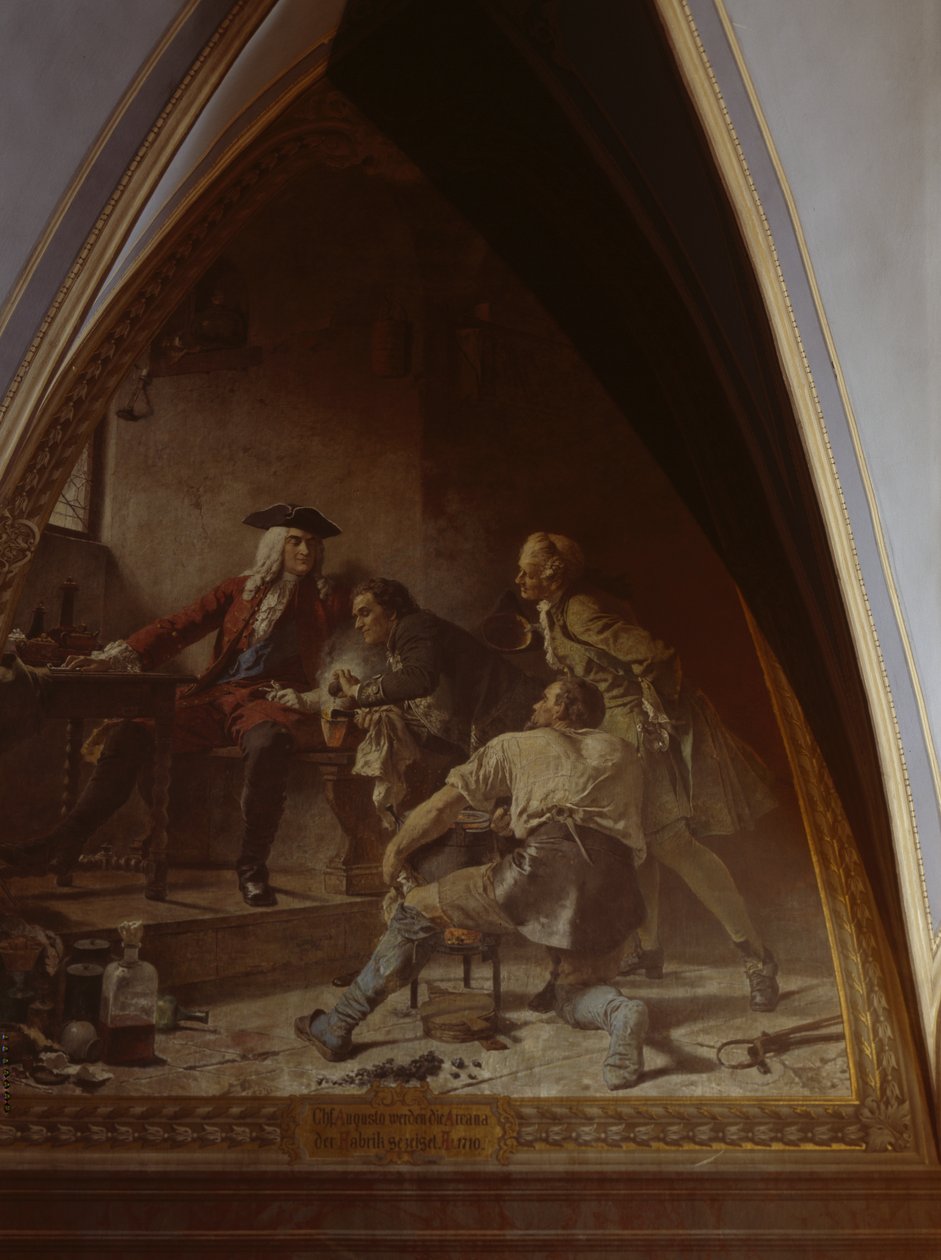Boettger Shows August the Strong the Secret of Making Porcelain by Johann Paul Adolf Kiessling