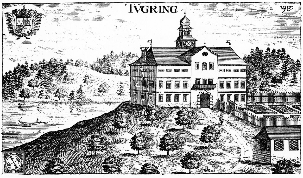Tigring Castle in 1680 in Moosburg (Carinthia) by Johann Weikhard von Valvasor