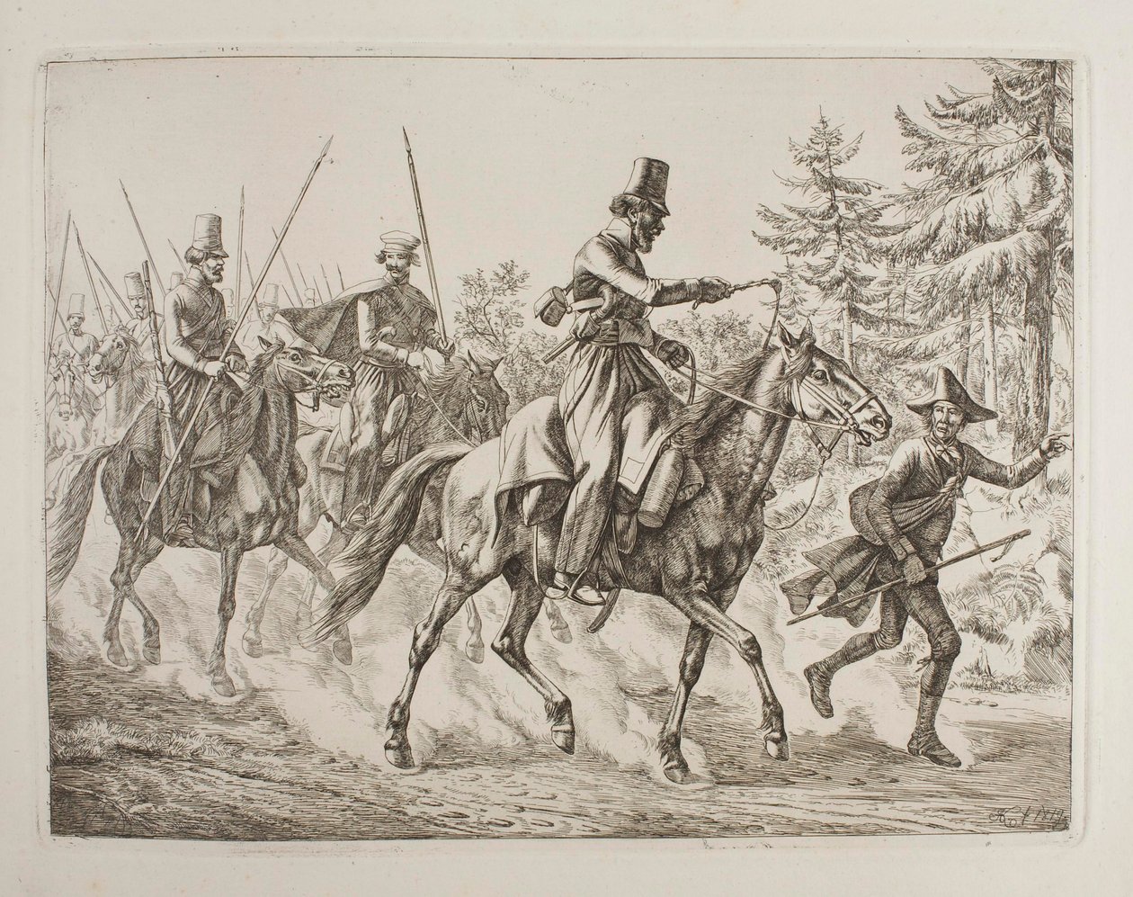 A Troop of Cossacks with a Jewish Guide by Johann Adam Klein