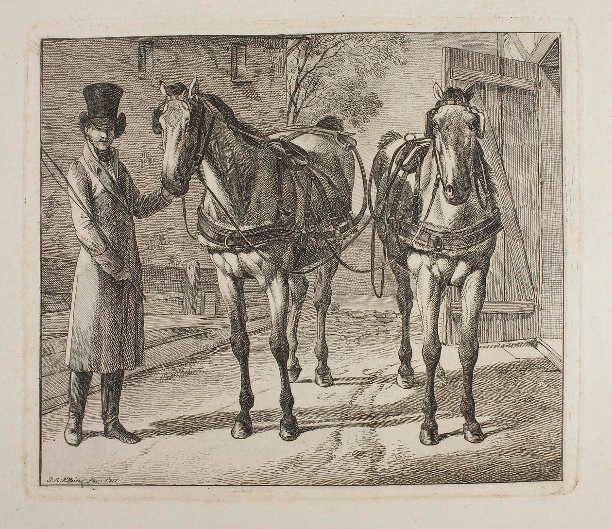 Carriage Horses with Harness by Johann Adam Klein