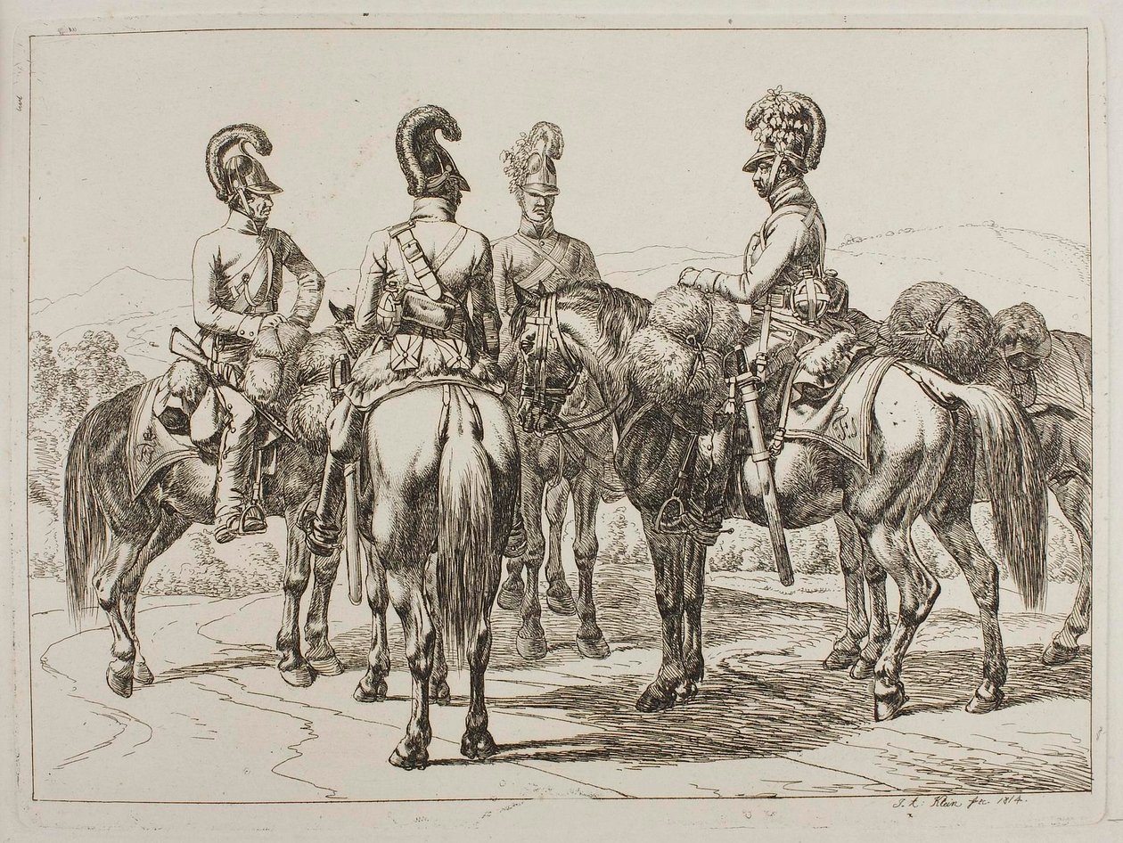 Dragoons on Horseback by Johann Adam Klein