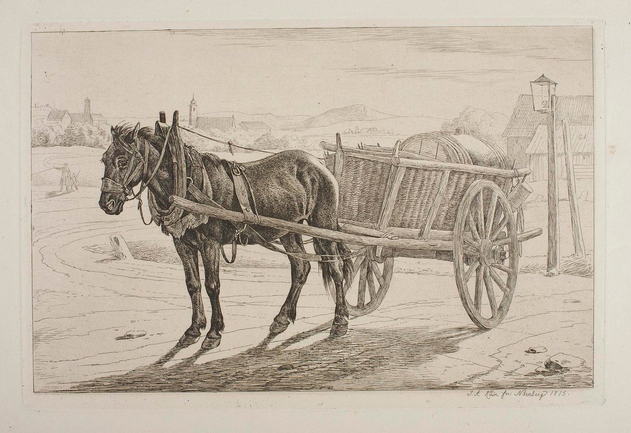 Horse with Beer Cart by Johann Adam Klein