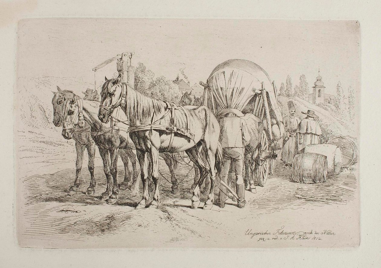 Hungarian Horse Wagon by Johann Adam Klein