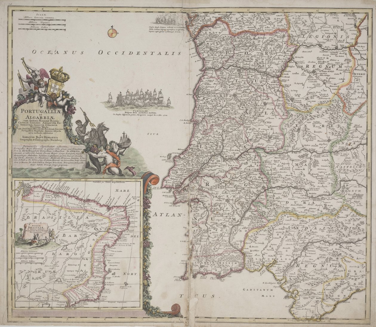 Portugal and Algarve by Johann Baptista Homann