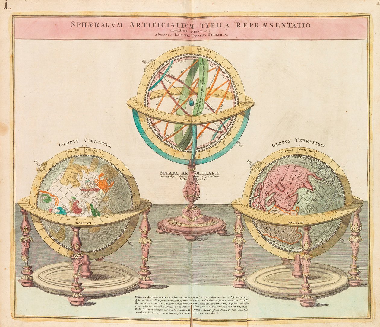 The Globes From the Grand Atlas of all the World by Johann Baptista Homann