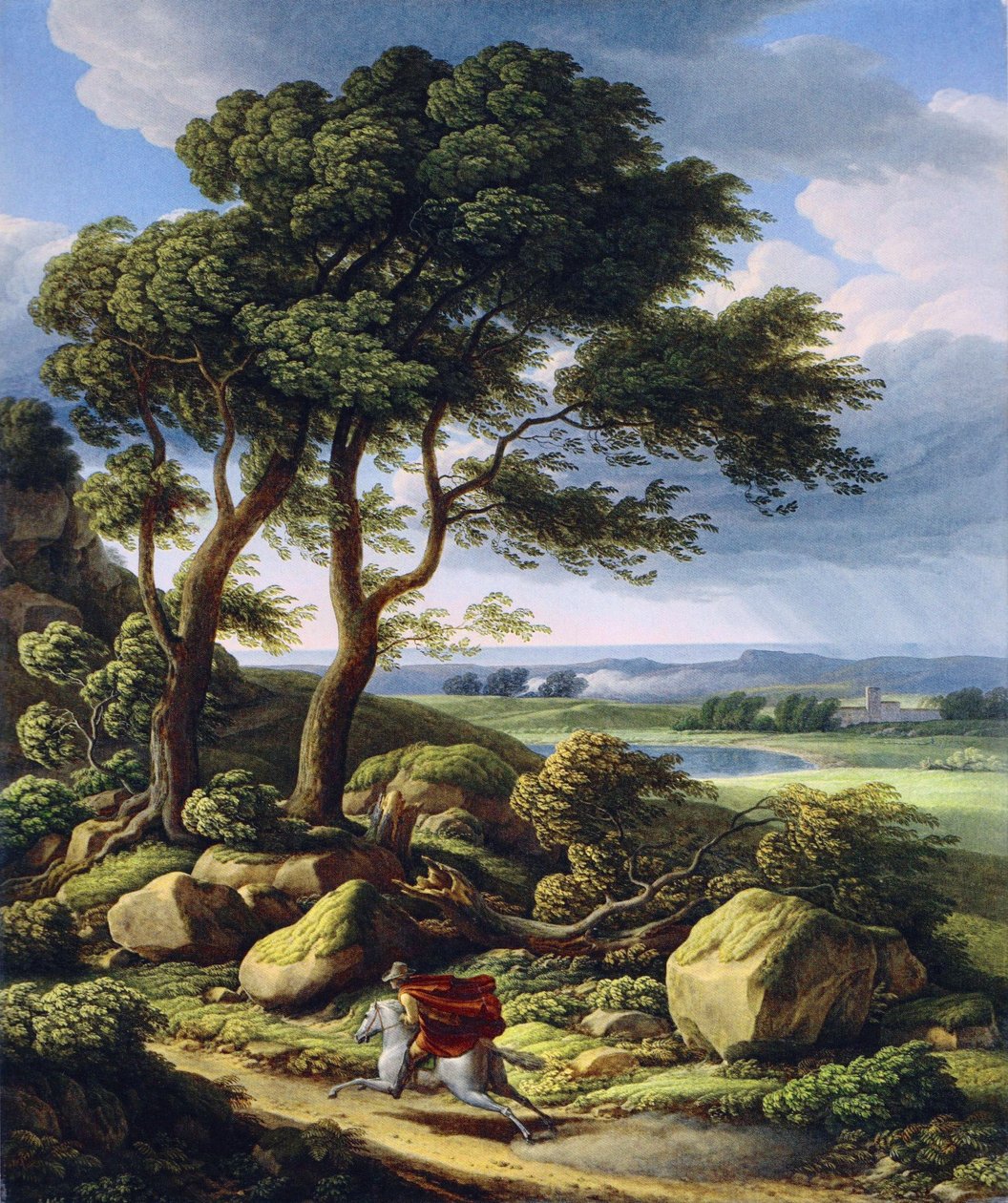 Stormy Landscape with Rider by Johann Christian Reinhart