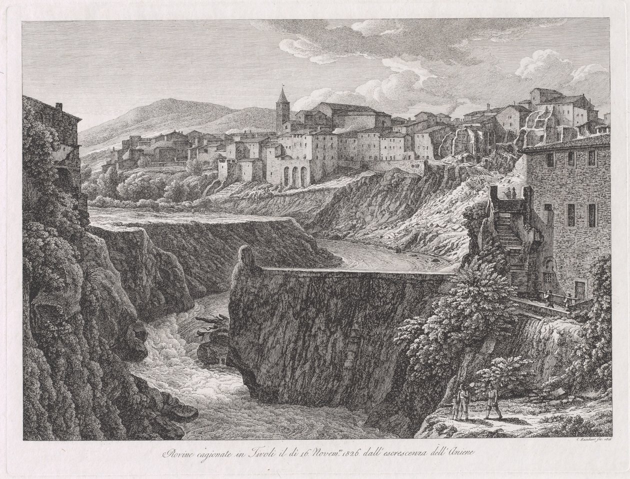 Tivoli Damaged by the Flood of the River Aniene by Johann Christian Reinhart