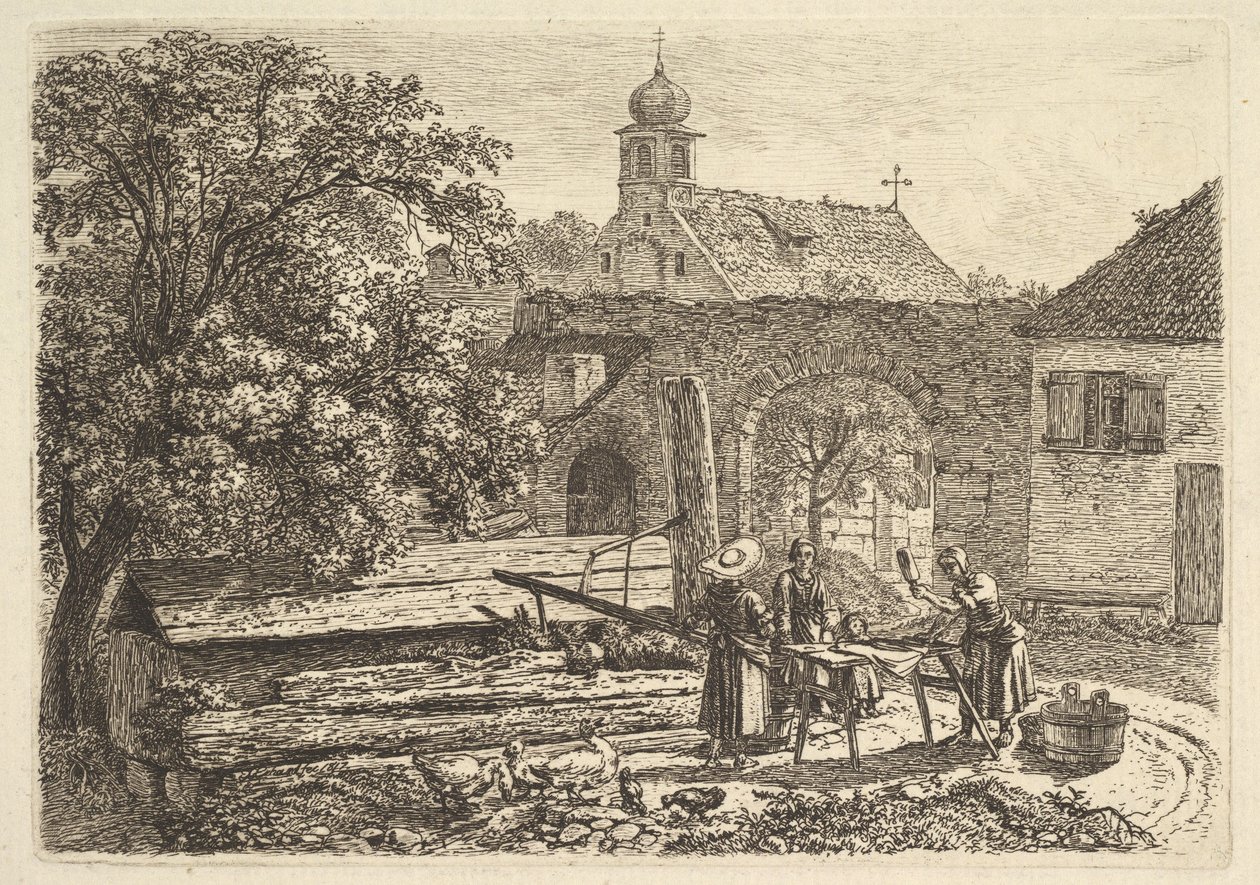 Laundress at an Artesian Well by Johann Christoph Erhard