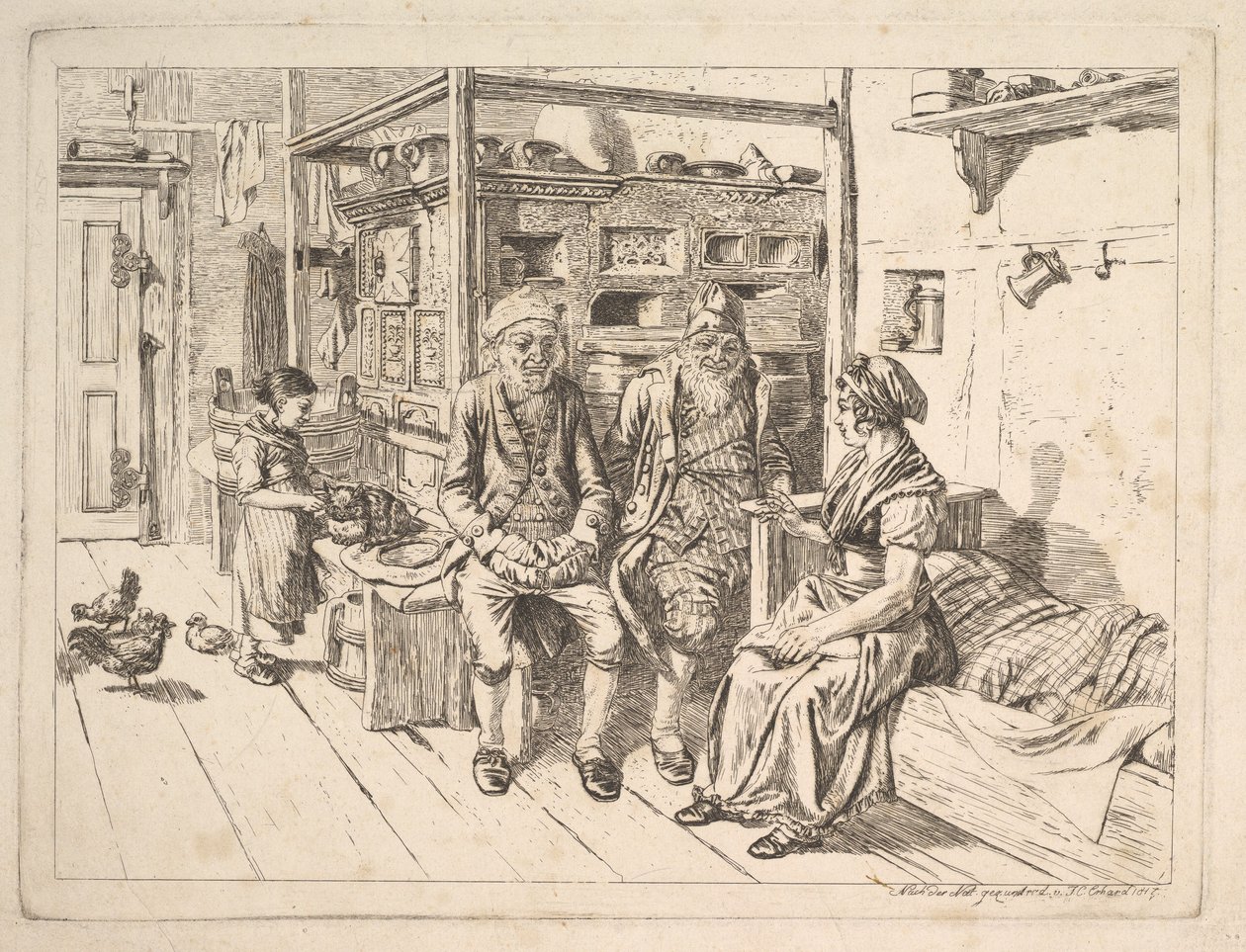 The Jewish Family Sitting Around the Stove by Johann Christoph Erhard
