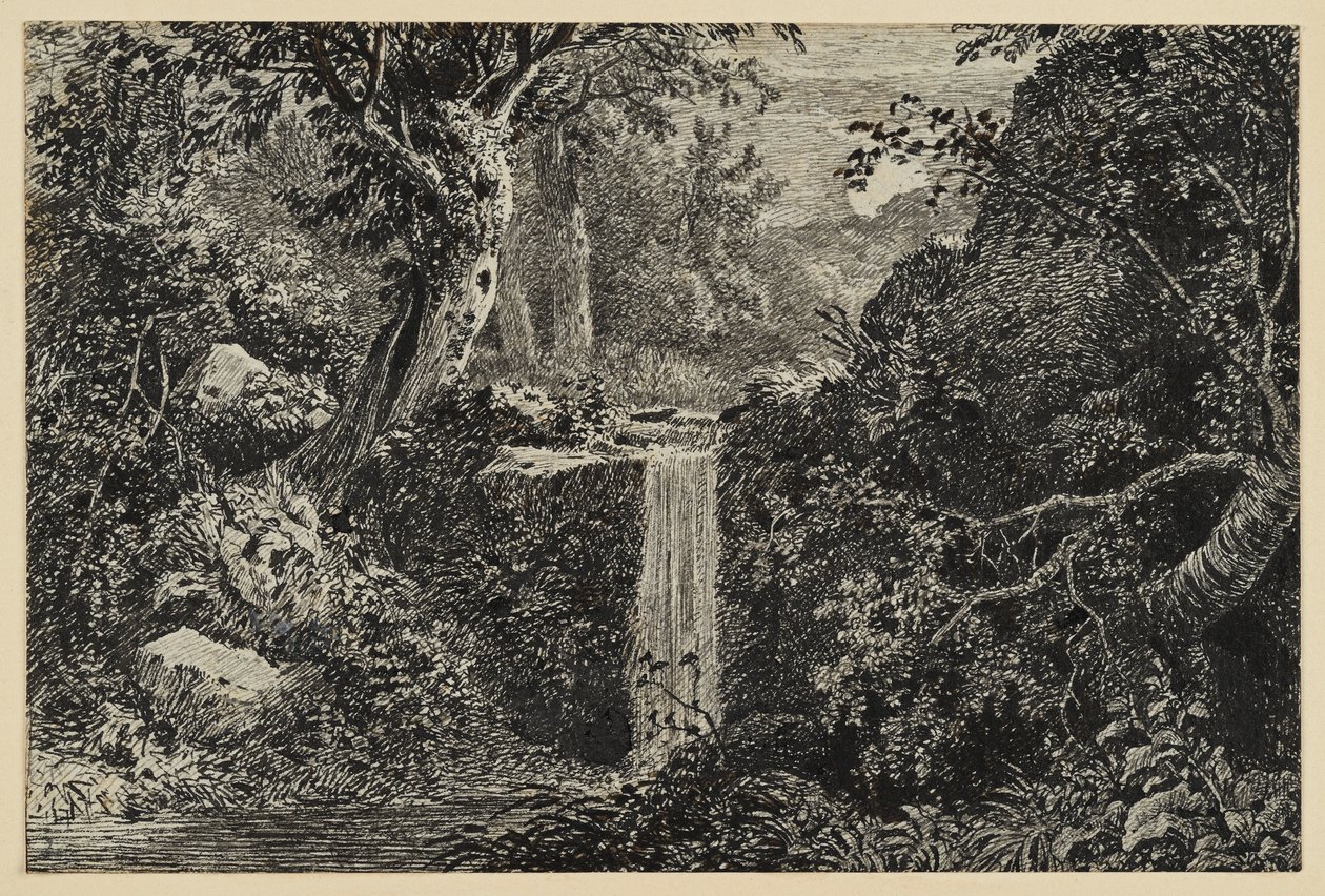 Waterfall in the Forest by Johann Christoph Erhard