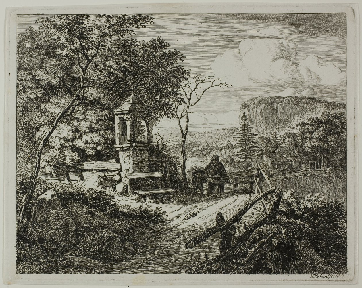 Wood Gatherer with a Boy, plate two from 