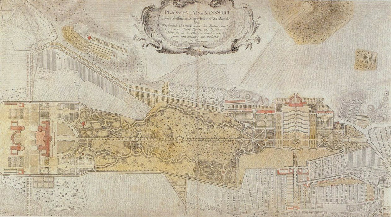 Plan of the Frederician Park of Sanssouci at Potsdam by Johann David Schleuen