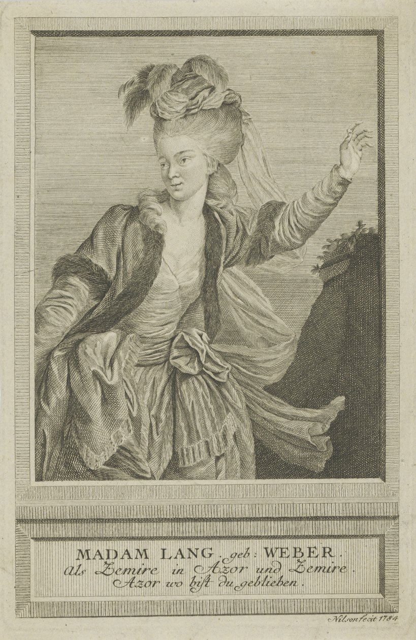 Aloisia Lange, née Weber as Zemire by Johann Esaias Nilson