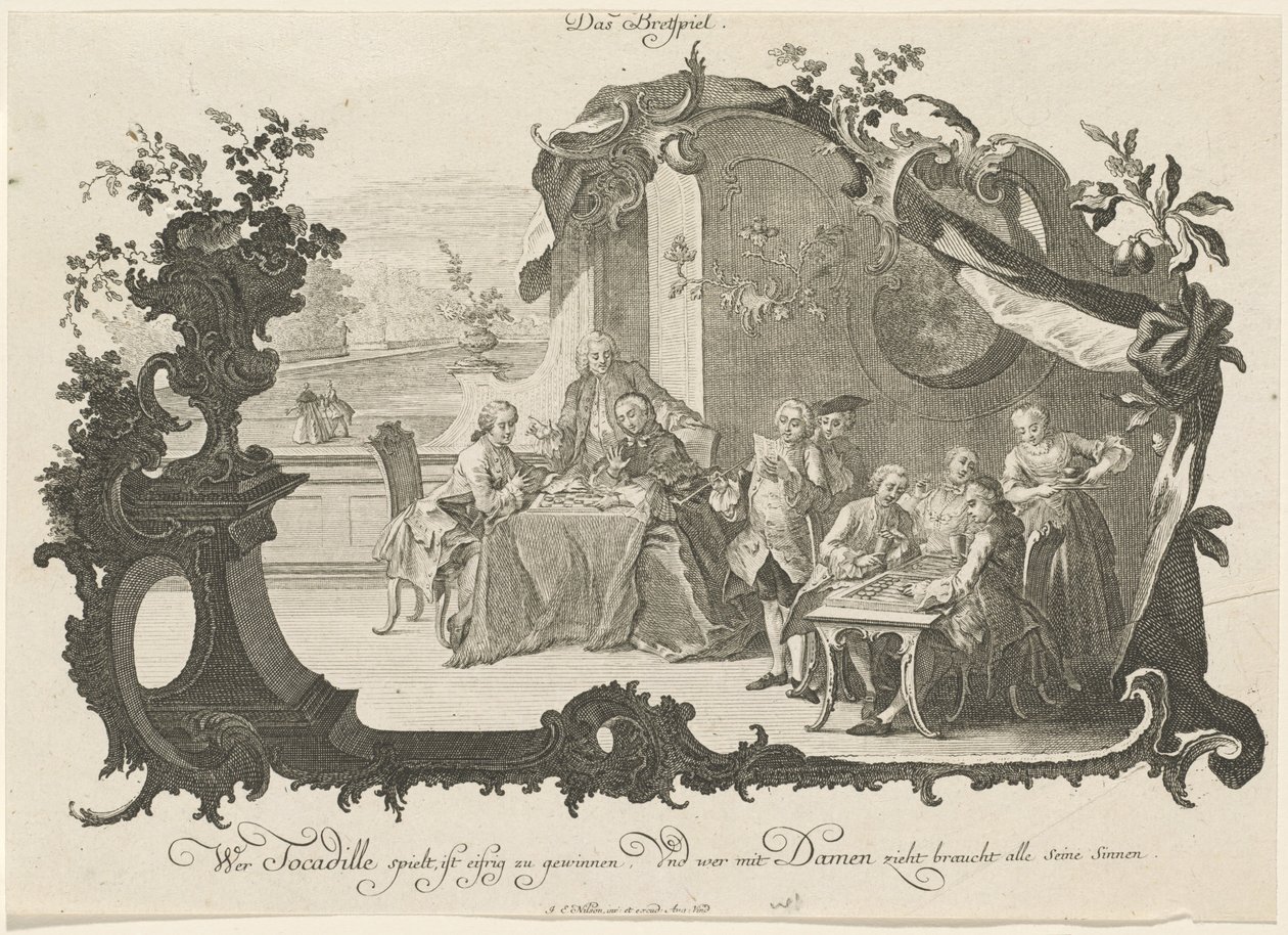 Ladies and Gentlemen Playing Board Games by Johann Esaias Nilson