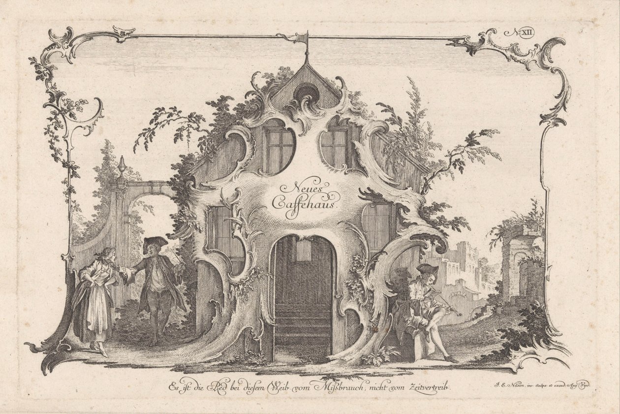 Coffeehouse with Quarreling Couple (Social Activities) by Johann Esaias Nilson