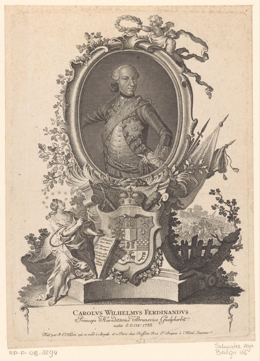 Portrait of Charles William Ferdinand of Brunswick-Wolfenbüttel by Johann Esaias Nilson