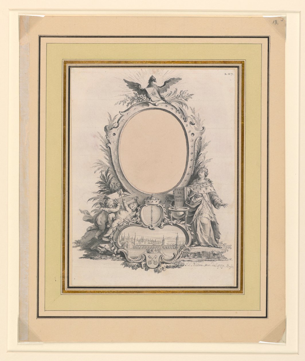 Design for the Frame of the Portrait of Frederick V, King of Denmark by Johann Esais Nilson