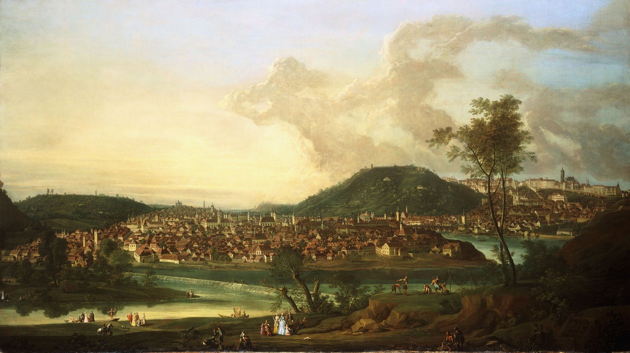 View of Prague from the East by Johann Friedrich Meyer