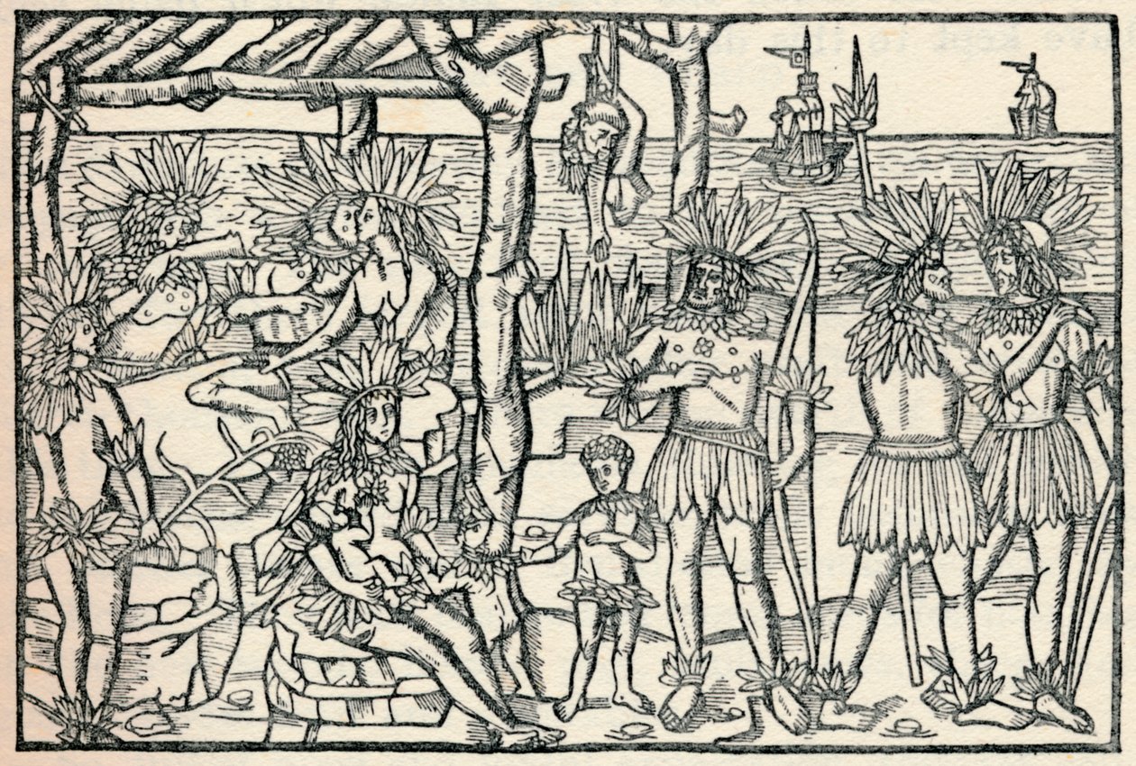 The First Representation of the People of the New World, 1505, 1912 by Johann Froschauer