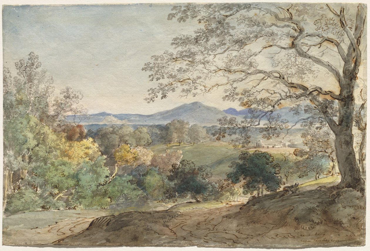 A View across the Inn Valley to the Alps and Neubeuern, c. 1790 by Johann Georg von Dillis