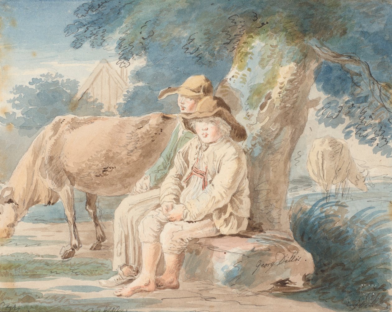 Boys under a Tree by Johann Georg von Dillis