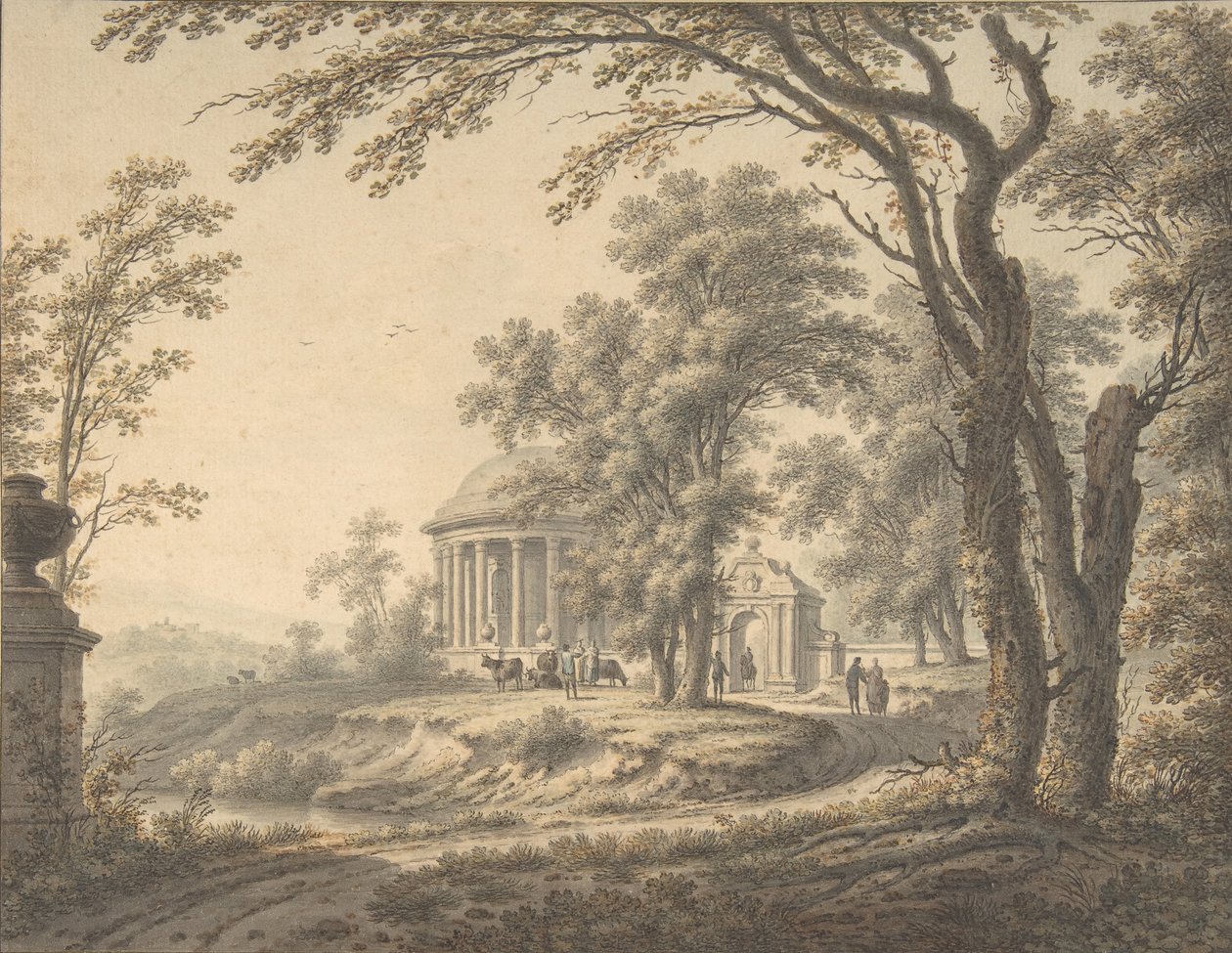Idyllic Landscape with Temple, 1770 by Johann Heinrich Muntz