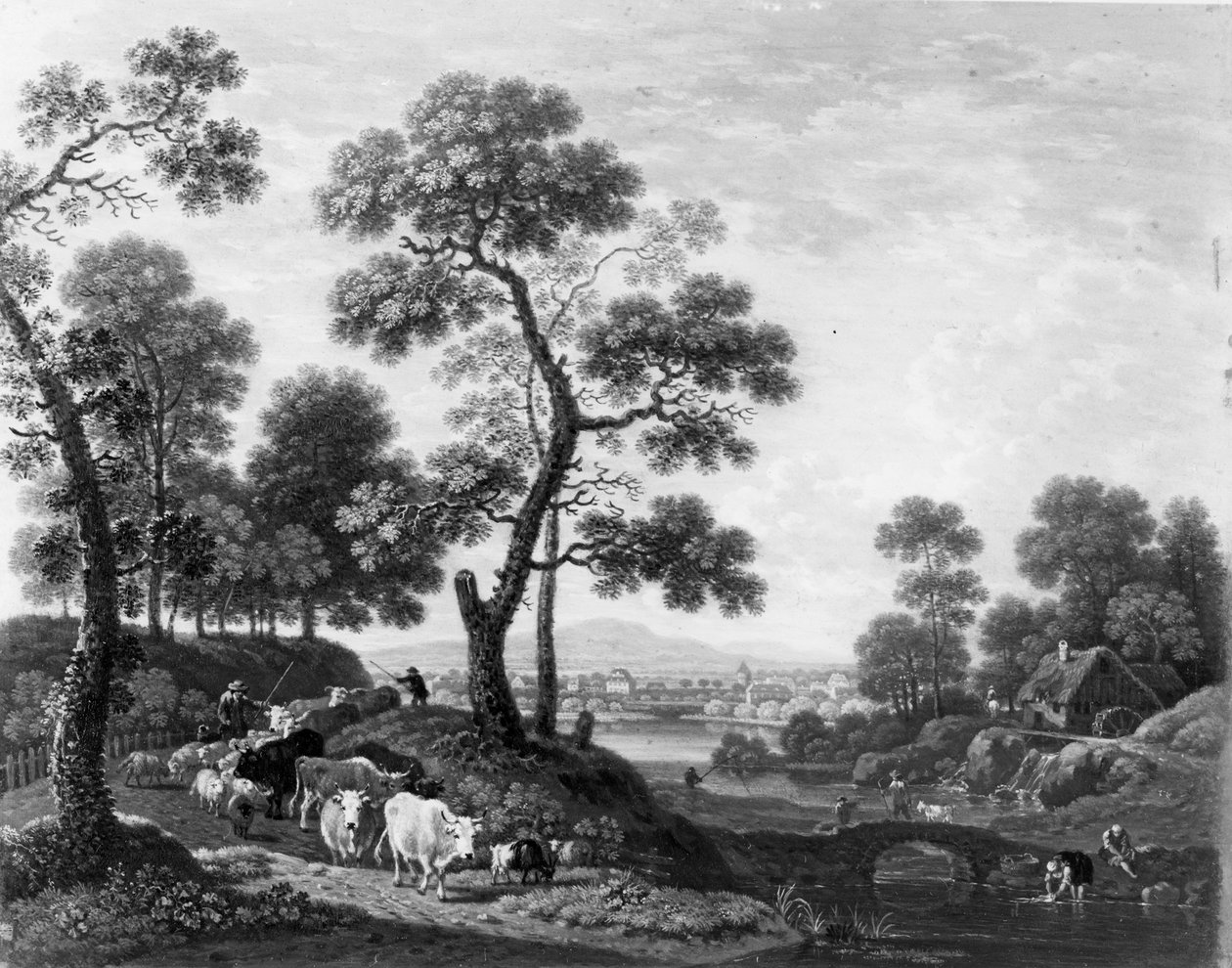 Landscape with Cattle by Johann Heinrich Roos