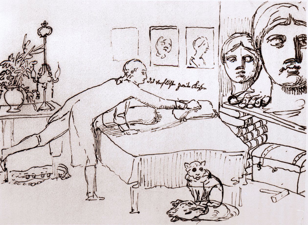 Johann Wolfgang Von Goethe in His House on Via del Corso in Rome by Johann Heinrich Wilhelm Tischbein