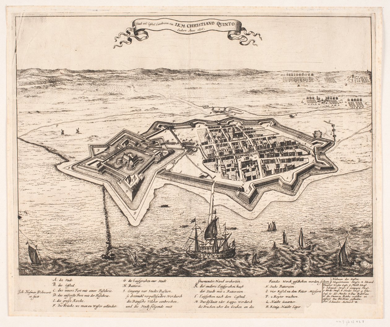 City and Castle Landscron Captured by I.K.M Christiano Quinto in 1676 by Johann Husman