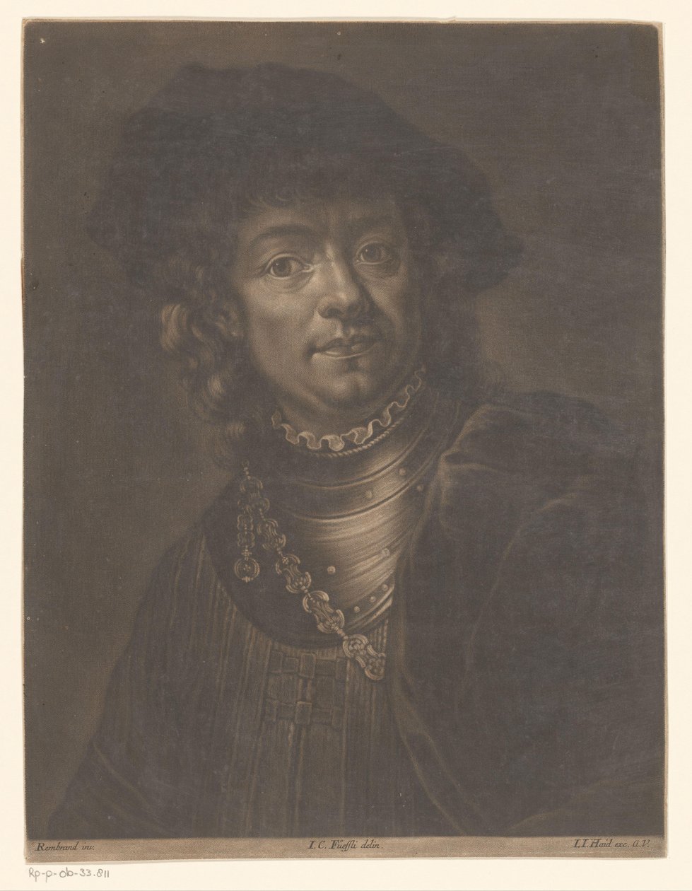 Portrait of Rembrandt van Rijn by Johann Jacob Haid (possibly)