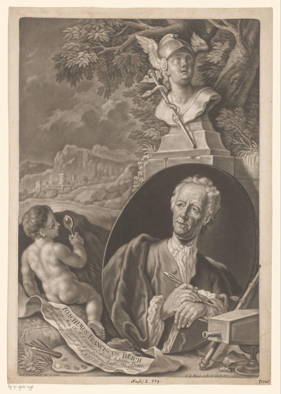 Portrait of Joachim Franz Beich at Age 80 by Johann Jacob Haid
