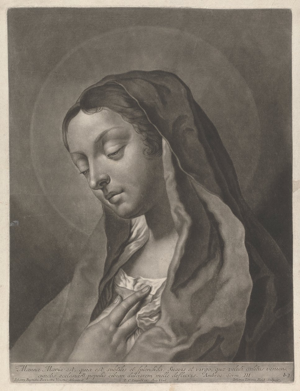 Manna Maria is Subtle and Splendid, Sweet and Virgin, Coming as if from Heaven, Food Sweeter than Honey for All the People of the Churches by Johann Lorenz Haid