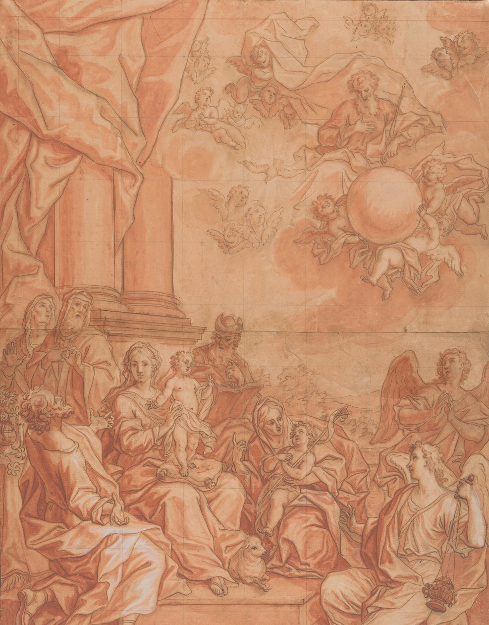 The Virgin and Child with Saints and Angels, and God the Father in the Sky by Johann Lorenz Haid