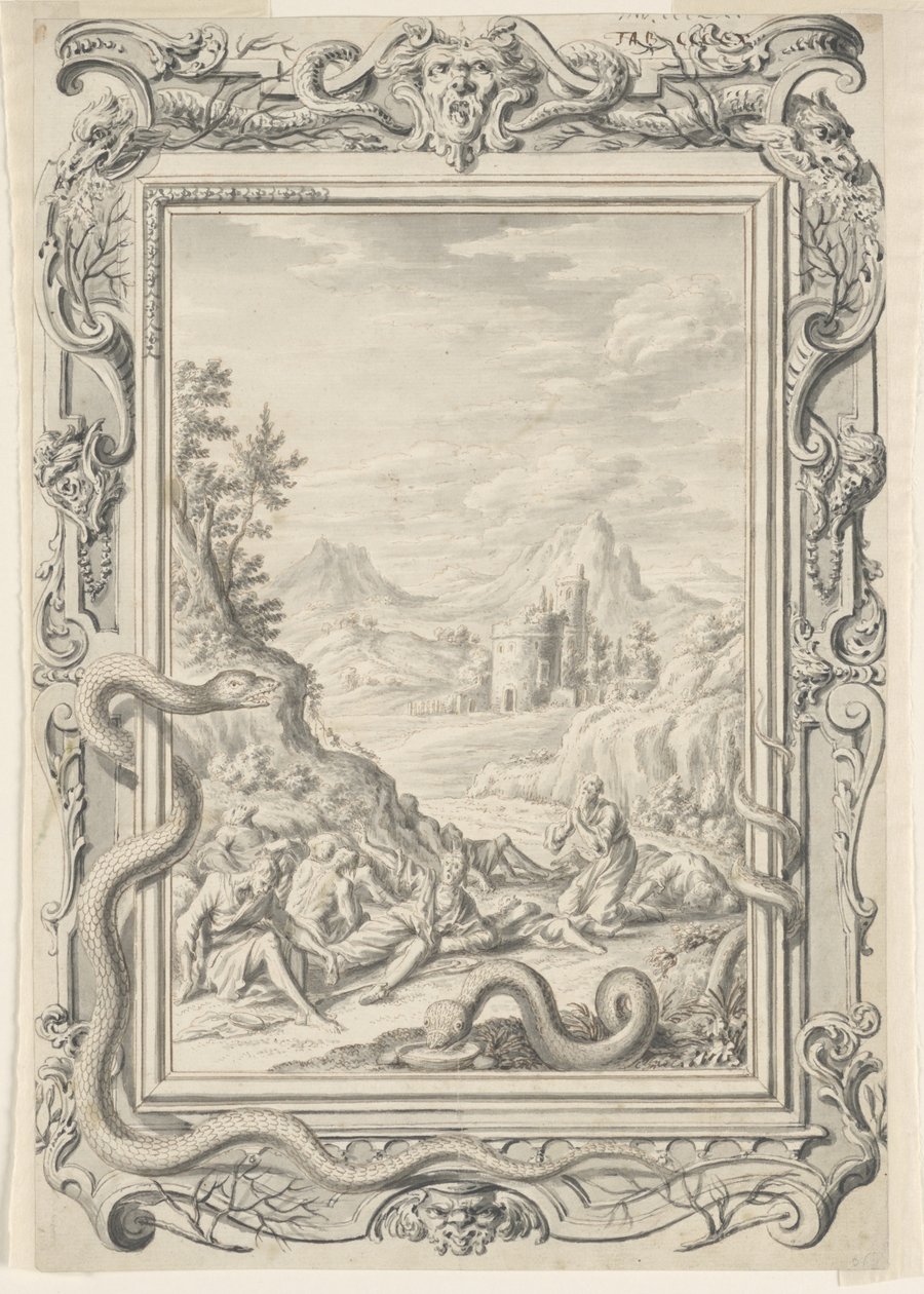 Study for Serpents Sent to Destroy the Sinners, Plate 360, Physica Sacra by Johann Melchior Füssli